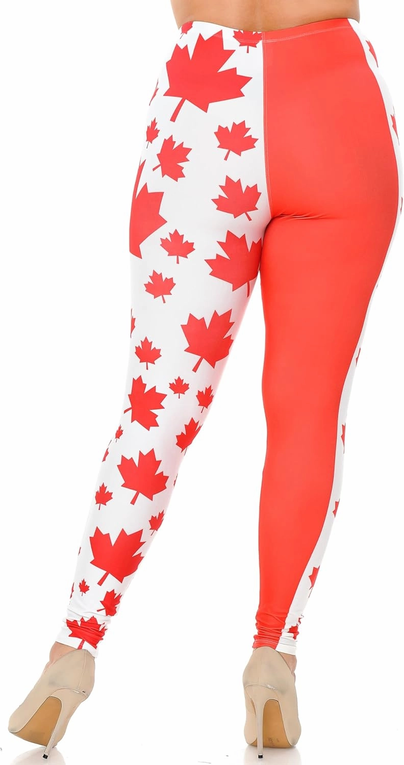 Extra Plus Size - Creamy Soft Premium Women's Laser Printed Skin Smoothing Leggings - 3X - 4X - 5X