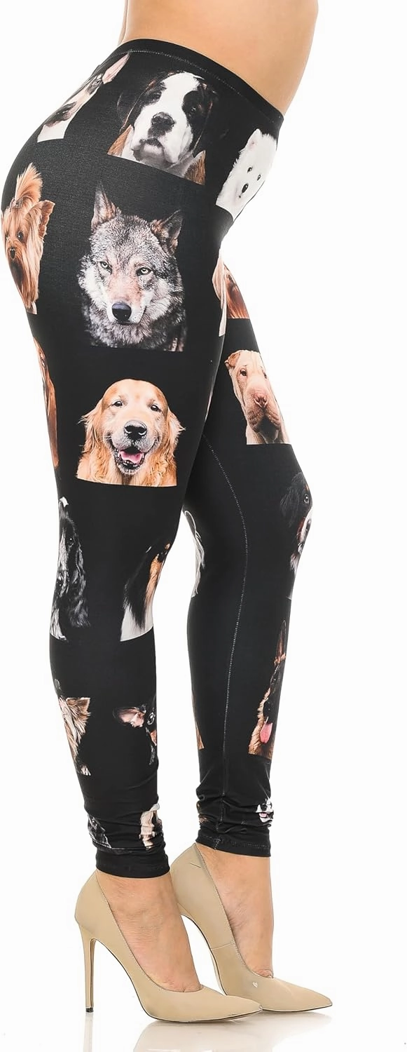 Extra Plus Size - Creamy Soft Premium Women's Laser Printed Skin Smoothing Leggings - 3X - 4X - 5X