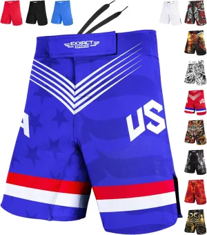 Exxact Sports Pro MMA Shorts, No-Gi BJJ Jiu Jitsu Shorts for Men, Boxing, UFC, Cross Training, Kickboxing & Grappling Shorts.