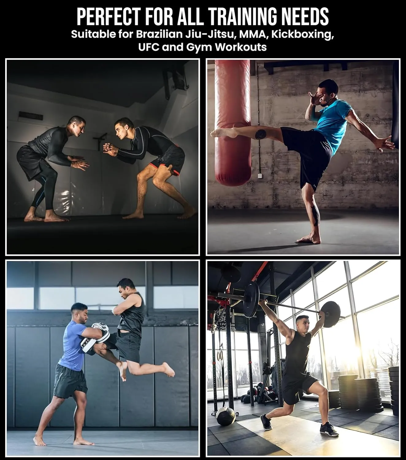 Exxact Sports Pro MMA Shorts, No-Gi BJJ Jiu Jitsu Shorts for Men, Boxing, UFC, Cross Training, Kickboxing & Grappling Shorts.