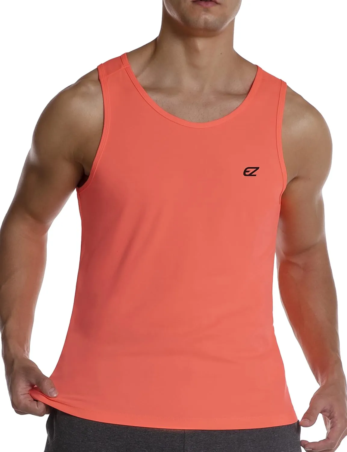 EZRUN Men's Tank Tops Quick Dry Workout Swim Beach Shirts Sleeveless Shirts for Bodybuilding Gym Fitness Training