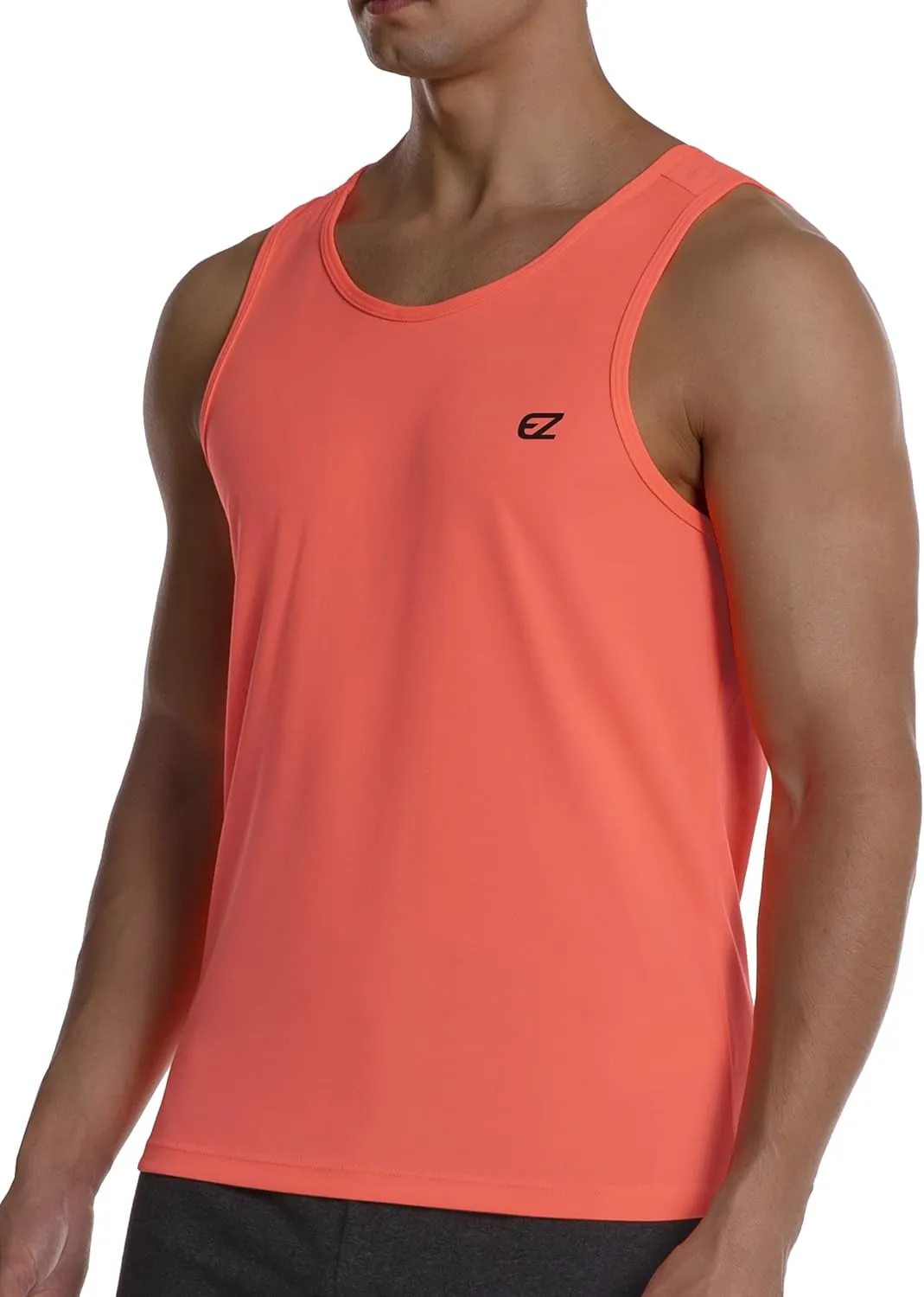 EZRUN Men's Tank Tops Quick Dry Workout Swim Beach Shirts Sleeveless Shirts for Bodybuilding Gym Fitness Training