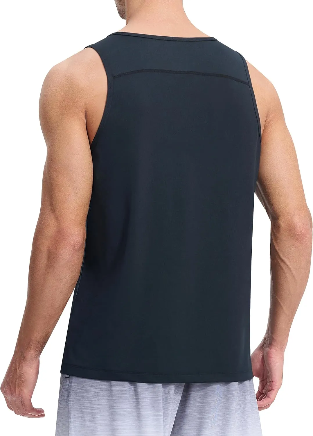 EZRUN Men's Tank Tops Quick Dry Workout Swim Beach Shirts Sleeveless Shirts for Bodybuilding Gym Fitness Training
