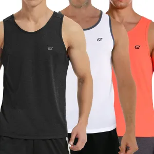 EZRUN Men's Tank Tops Quick Dry Workout Swim Beach Shirts Sleeveless Shirts for Bodybuilding Gym Fitness Training