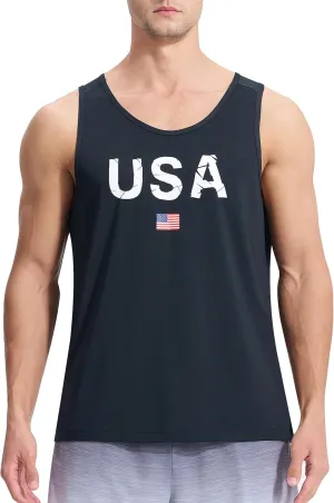 EZRUN Men's Tank Tops Quick Dry Workout Swim Beach Shirts Sleeveless Shirts for Bodybuilding Gym Fitness Training