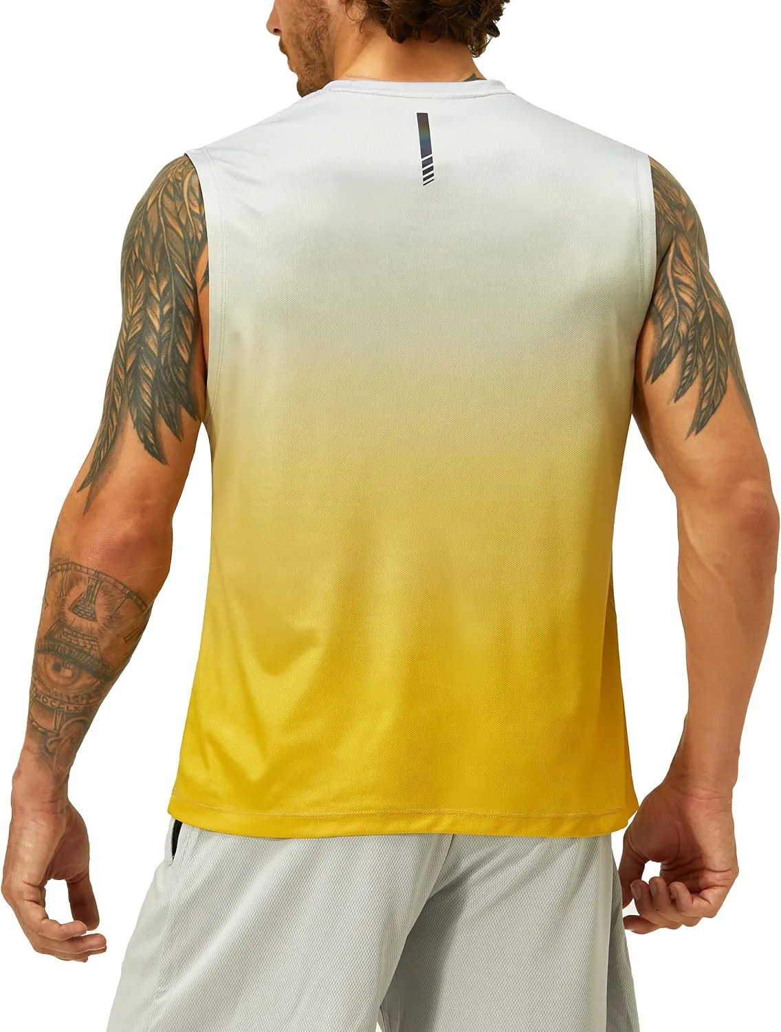 EZRUN Men's Workout Sleeveless Shirts Quick Dry Muscle Swim Shirt Gym Fitness Running Beach Tank Tops