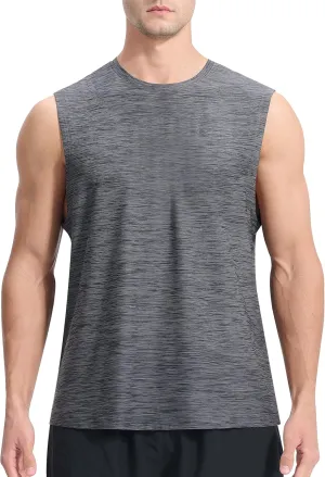 EZRUN Men's Workout Sleeveless Shirts Quick Dry Muscle Swim Shirt Gym Fitness Running Beach Tank Tops