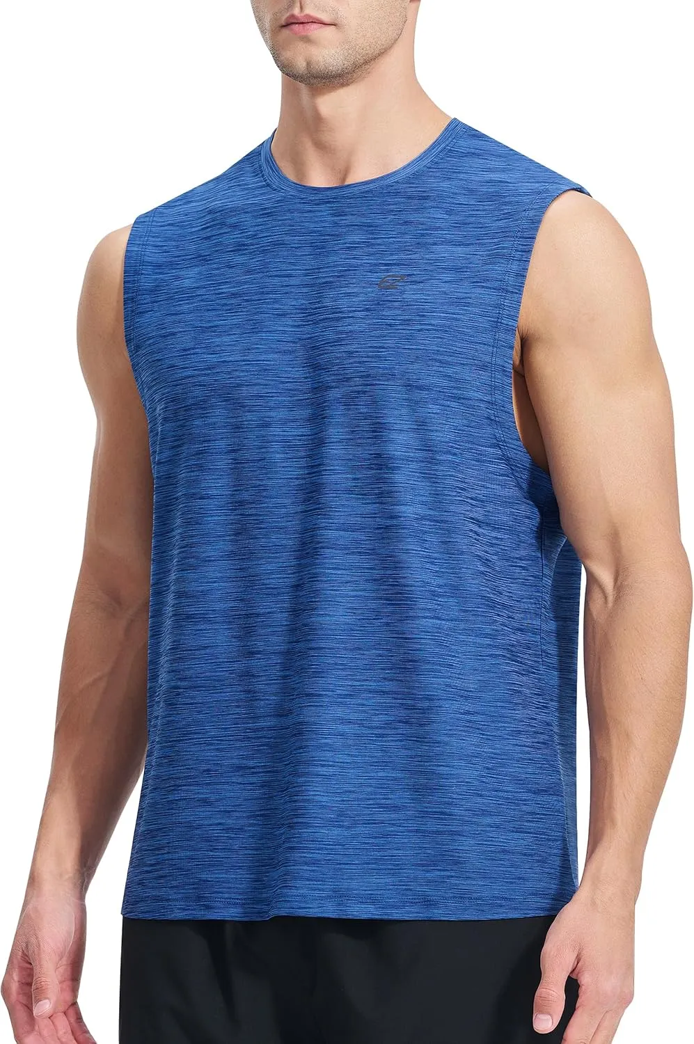 EZRUN Men's Workout Sleeveless Shirts Quick Dry Muscle Swim Shirt Gym Fitness Running Beach Tank Tops