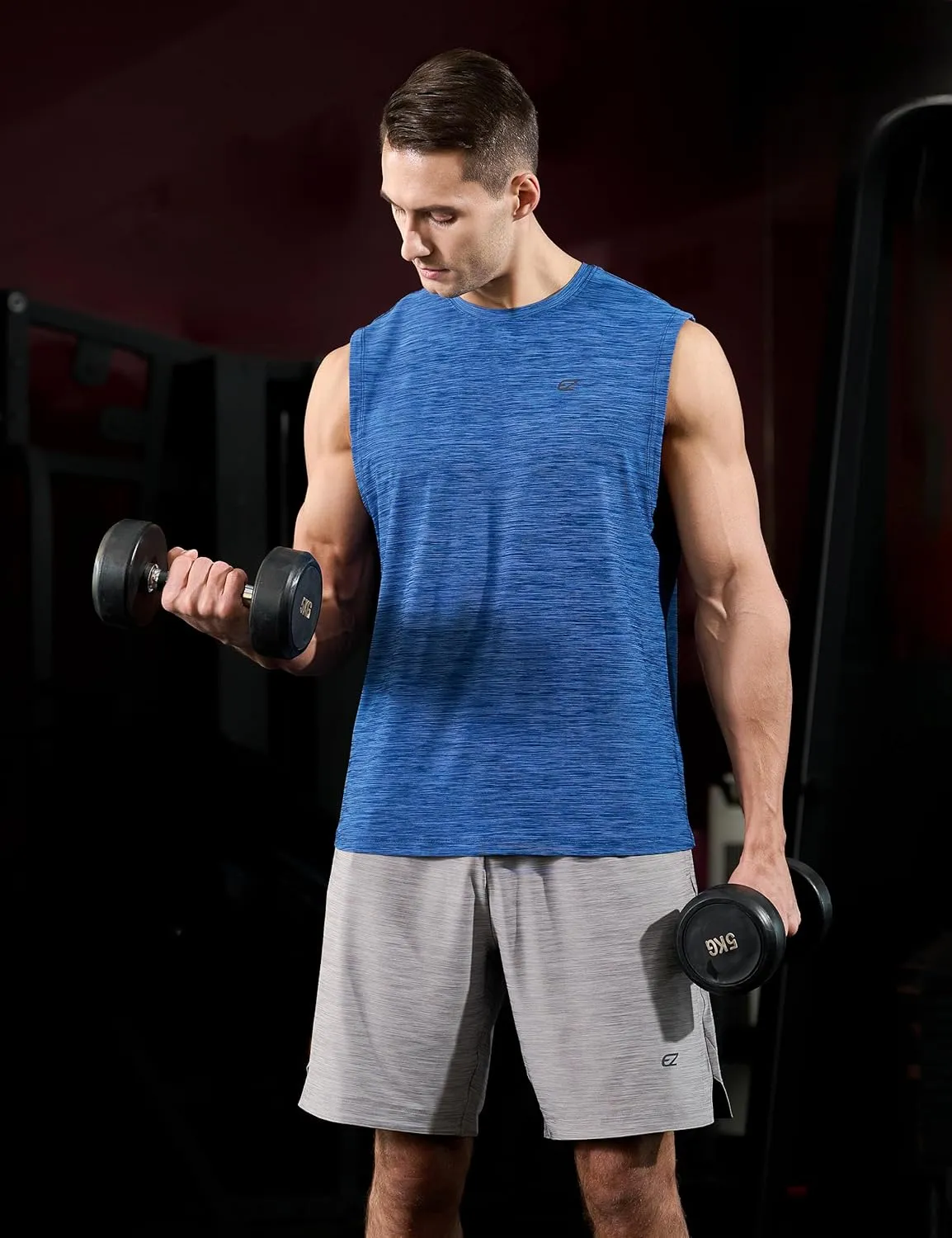 EZRUN Men's Workout Sleeveless Shirts Quick Dry Muscle Swim Shirt Gym Fitness Running Beach Tank Tops