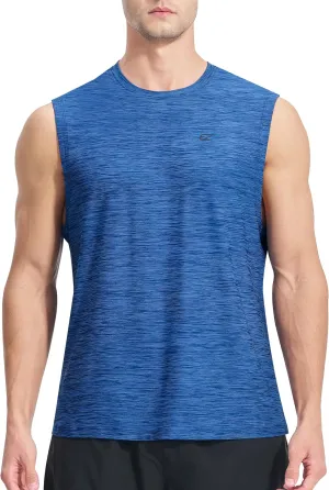 EZRUN Men's Workout Sleeveless Shirts Quick Dry Muscle Swim Shirt Gym Fitness Running Beach Tank Tops