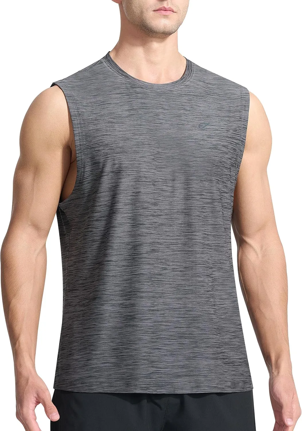 EZRUN Men's Workout Sleeveless Shirts Quick Dry Muscle Swim Shirt Gym Fitness Running Beach Tank Tops