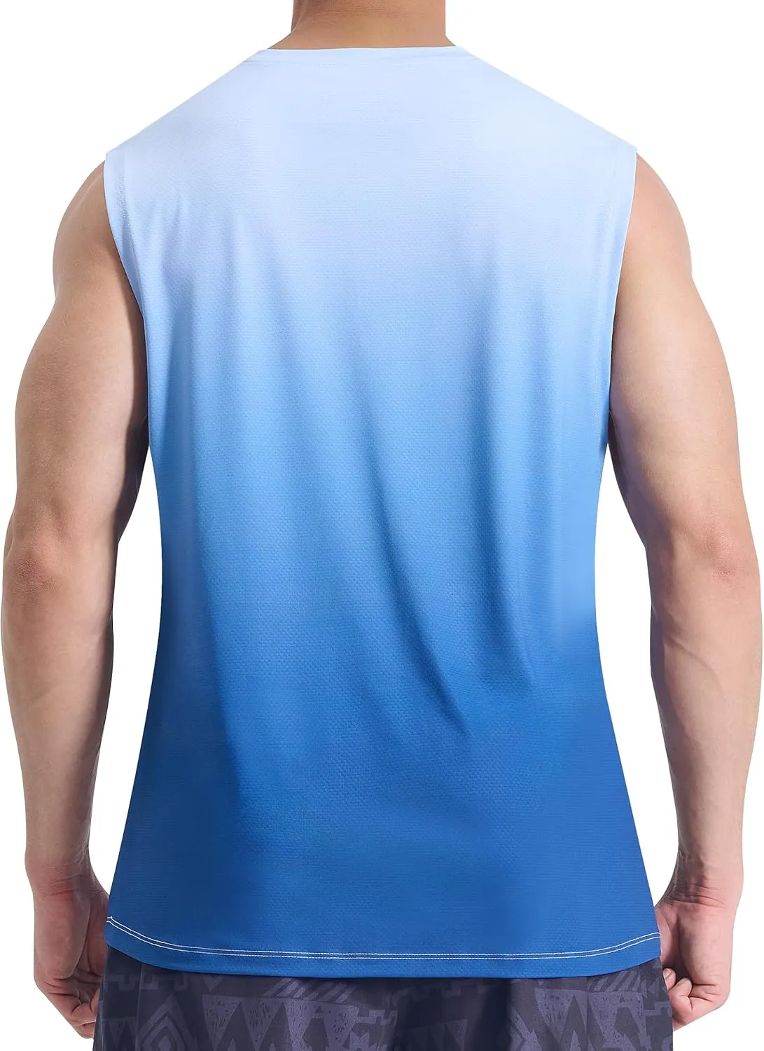 EZRUN Men's Workout Sleeveless Shirts Quick Dry Muscle Swim Shirt Gym Fitness Running Beach Tank Tops