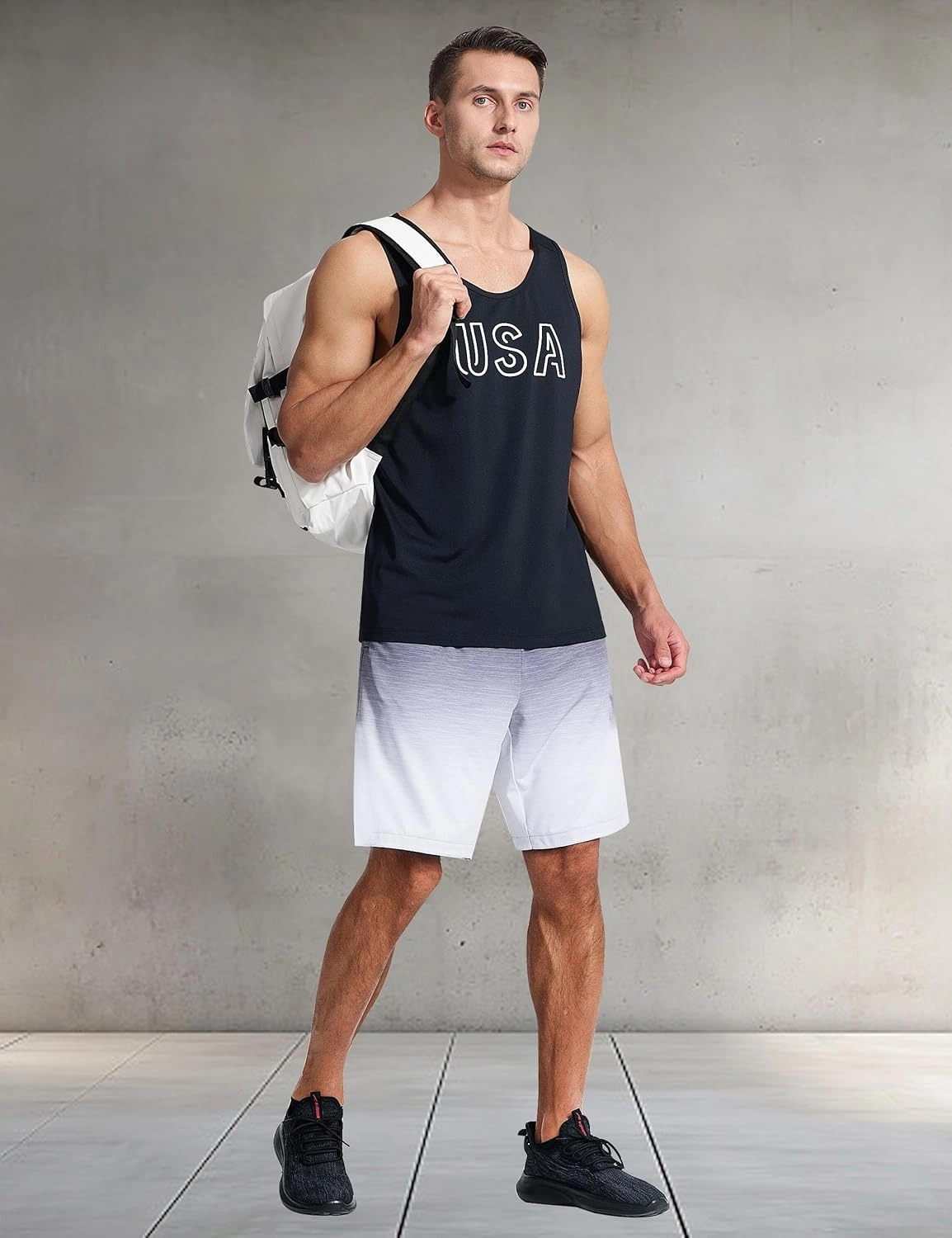 EZRUN Men's Tank Tops Quick Dry Workout Gym Sleeveless Shirts Summer Running Athletic Swim Shirts