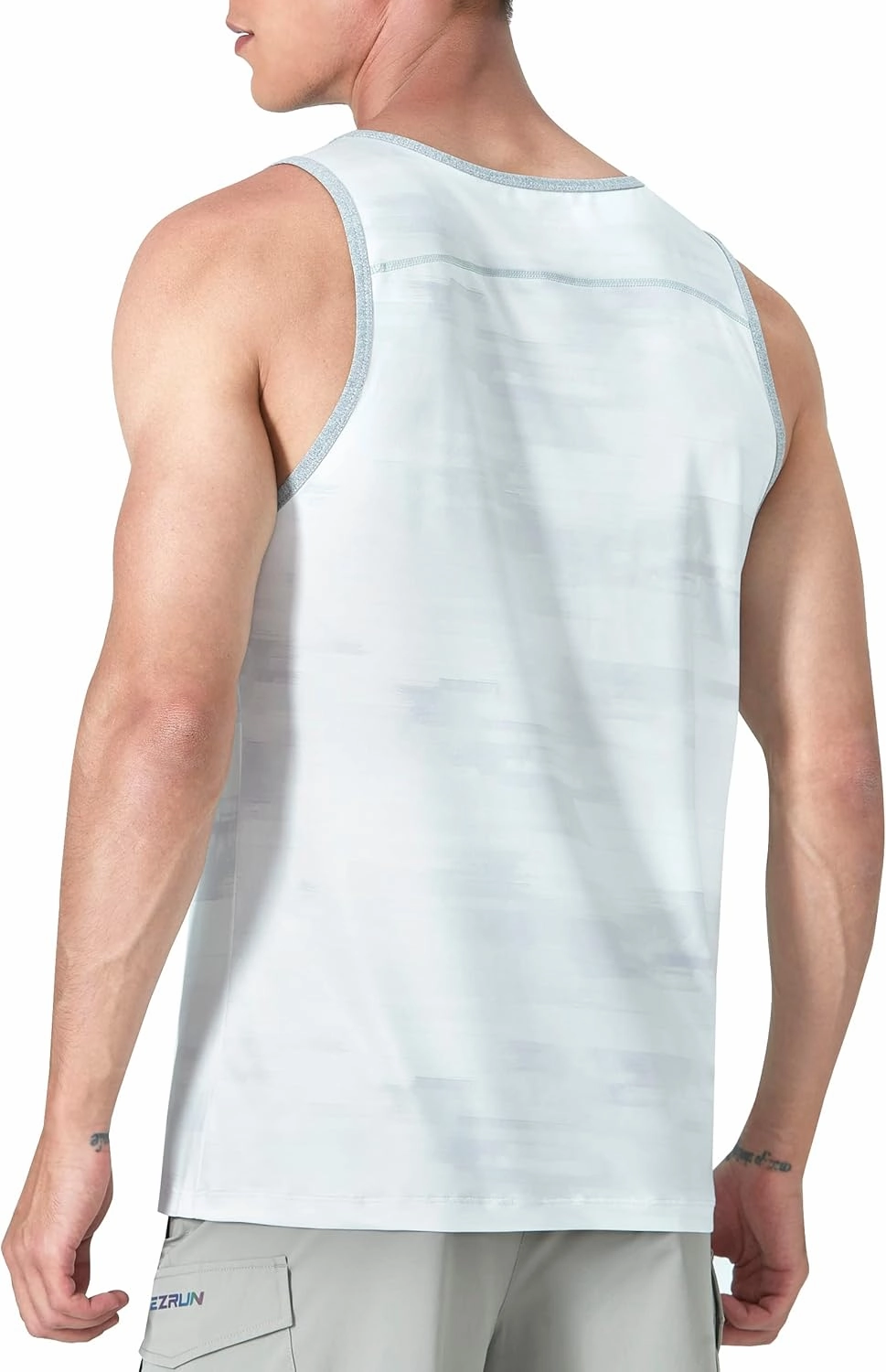 EZRUN Men's Tank Tops Quick Dry Workout Swim Beach Shirts Sleeveless Shirts for Bodybuilding Gym Fitness Training