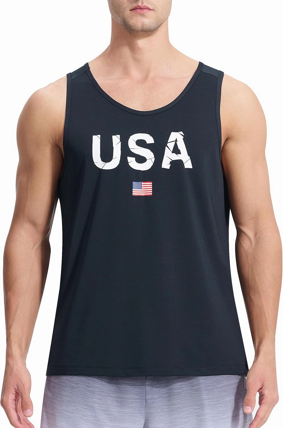 EZRUN Men's Tank Tops Quick Dry Workout Swim Beach Shirts Sleeveless Shirts for Bodybuilding Gym Fitness Training