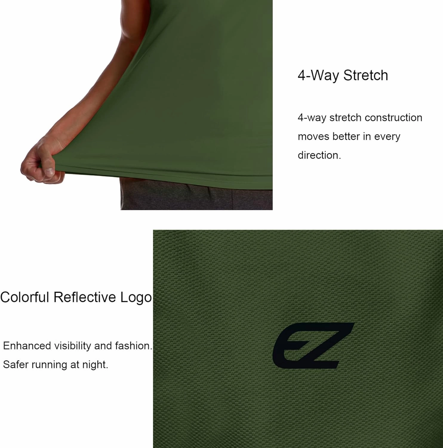 EZRUN Men's Tank Tops Quick Dry Workout Swim Beach Shirts Sleeveless Shirts for Bodybuilding Gym Fitness Training