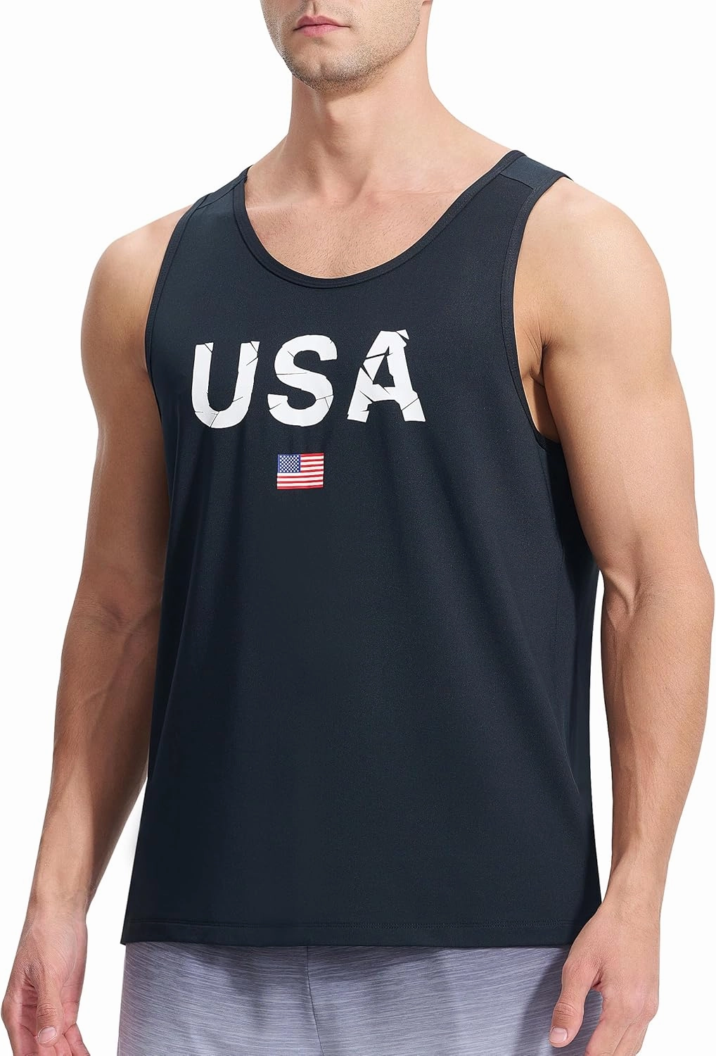 EZRUN Men's Tank Tops Quick Dry Workout Swim Beach Shirts Sleeveless Shirts for Bodybuilding Gym Fitness Training