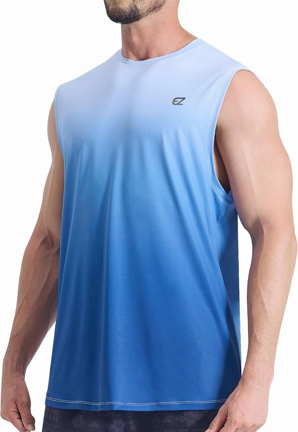 EZRUN Men's Workout Sleeveless Shirts Quick Dry Muscle Swim Shirt Gym Fitness Running Beach Tank Tops