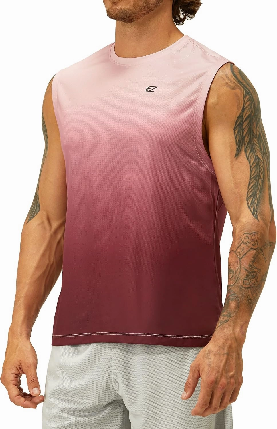 EZRUN Men's Workout Sleeveless Shirts Quick Dry Muscle Swim Shirt Gym Fitness Running Beach Tank Tops