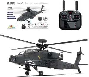 F11-S AH64 RC Helicopter for Adults Remote Control Helicopter 1/32 Scale 2.4G 6CH RC Flying Plane RTF Easy to Beginners