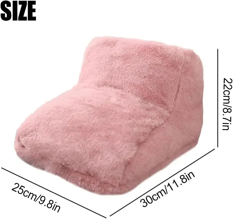 Feet Warmer for Car, Electric Heated Foot Warmers for Men Women, USB Rechargeable Soft Plush Heated Foot Warmer, Cozy Foot Heated Foot Pouch (Temperature Control Type-Gray)