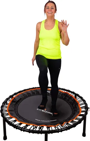 FIT Bounce PRO XL Premium Bungee Rebounder USA | Half Folding Silent Indoor Mini Trampoline | Adults & Kids | DVDs & Online Workouts | Extra Large Bounce Area | Max Load 400lbs | Ready Assembled