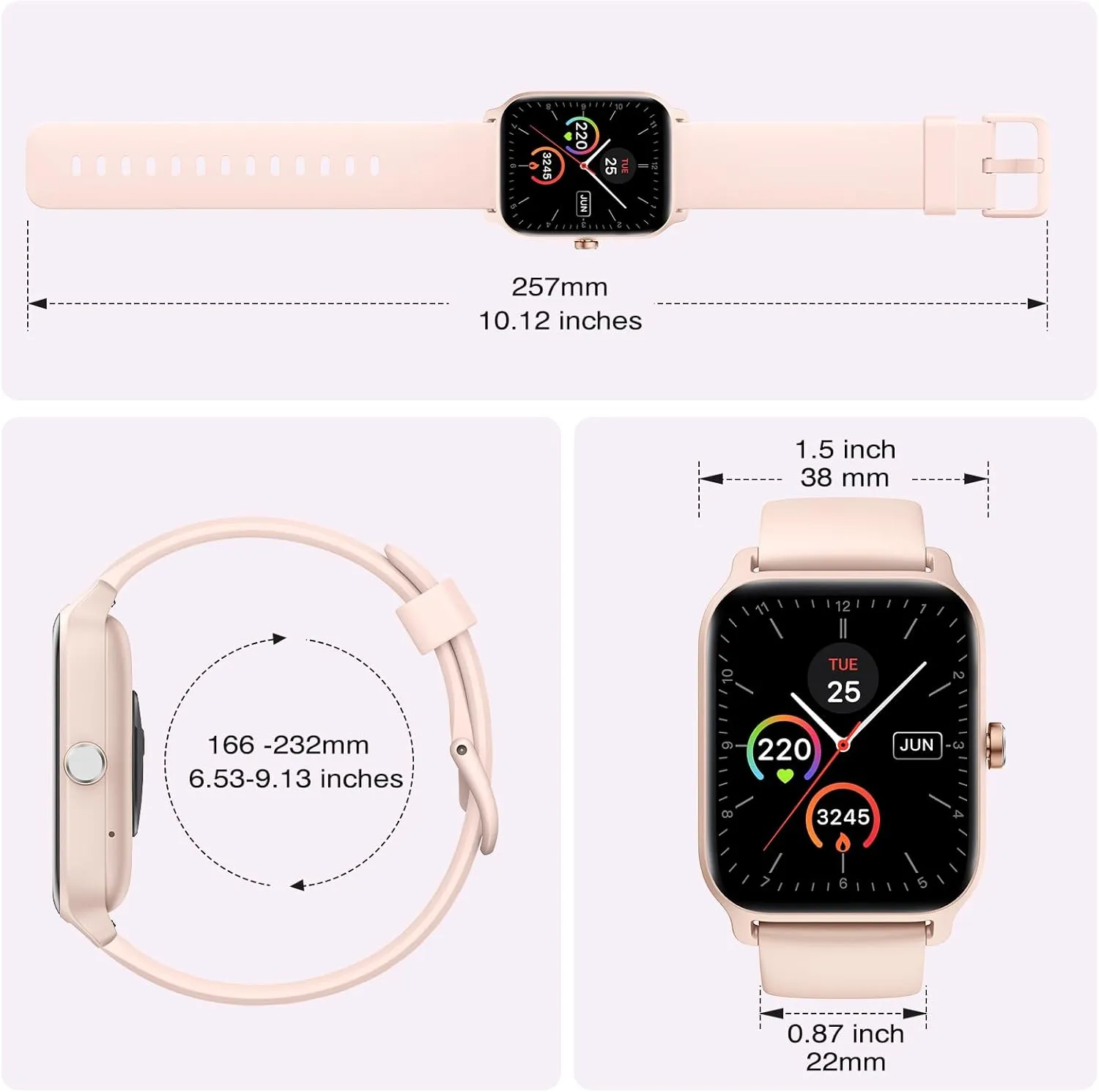 Fitpolo Smart Watch for Women Android & iPhone, Alexa Built-in [1.8" HD Screen] IP68 Waterproof Fitness Watch with Bluetooth Call (Answer/Make), Heart Rate/Sleep/SpO2 Monitor, 105 Sports Trackers