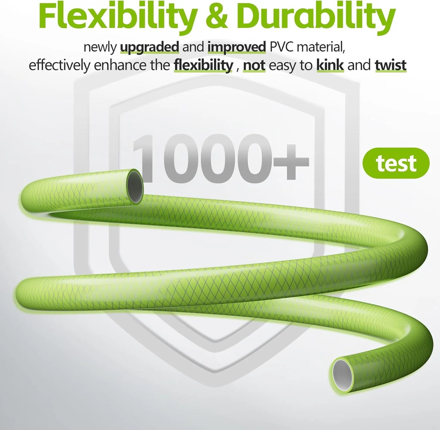 Flexible Garden Water Hose 50 Ft, Heavy Duty, Lightweight and Leak-Proof Pipe× 1/2 In, 3/4" Brass Swivel Fittings,Burst 600 PSI, Non-Expandable, Kink-Proof, For Car, Yard, Outdoor, Lawn