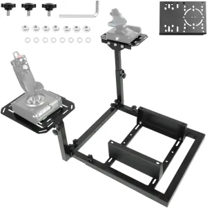 Flight Game Mount with Seat Bracket with Multiple Shift Lever Panels fit Logitech Thrustmaster Saitek Honeycomb, Steering Wheel Pedal Shifter Seat not Included
