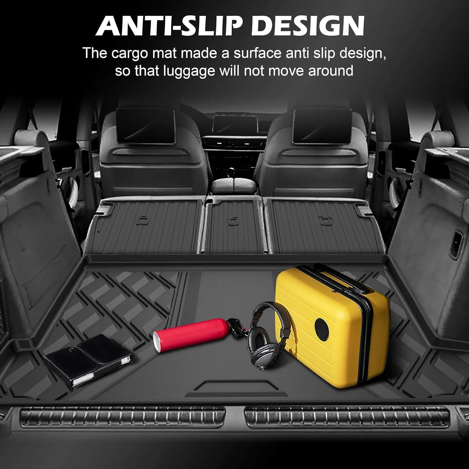 Floor Mats & Cargo Liner & Backrest Mat Compatible with BMW X5 2014-2018: All Weather Floor Mat X5 TPE Accessories Trunk Mat Back Seat Cover Protector Full Set