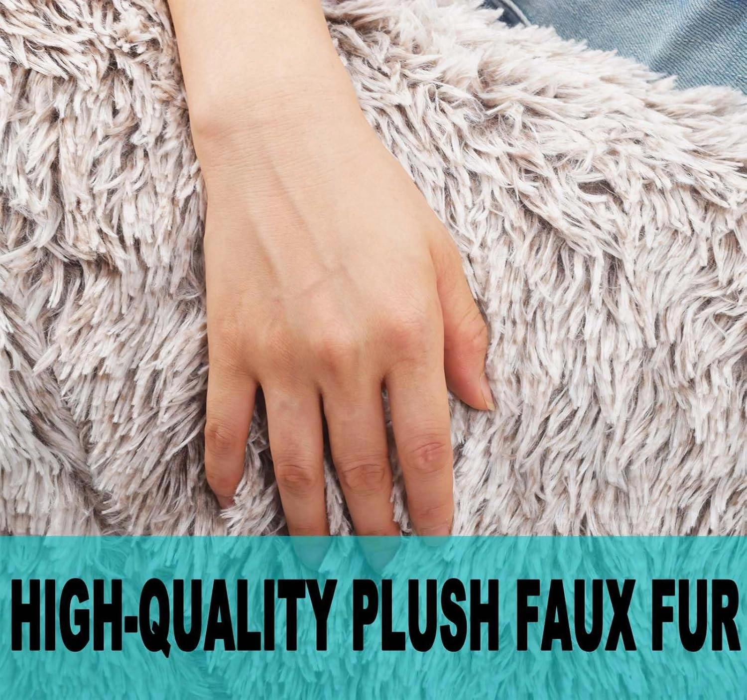 Fluffy Stuffed Animal Storage Bean Bag Chair Cover (No Filler), Faux Fur Comfy Bean Bag Cover for Organizing Plush Toys or Textile, for Adults Teens Kids Girls, Heather Camel