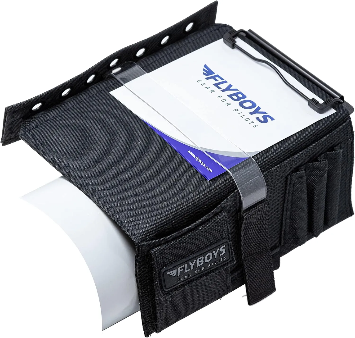 FlyBoys - Classic Kneeboard - for Professional Pilots - Durable Design - Clipboard, Tablet & Pen Holder - Flexible & Comfortable - Aviation & Flight Gear - Versatile for Checklists & More - Black