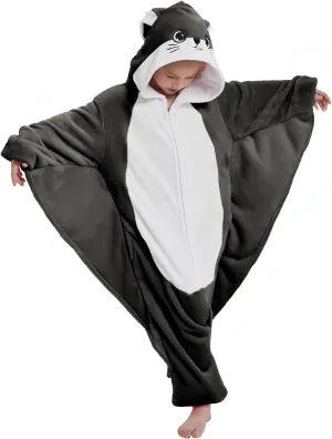 Flying Squirrel Onesie Kids Plush Animal Costume One Piece Pajamas Girls Teen Halloween Cosplay Sleepwear