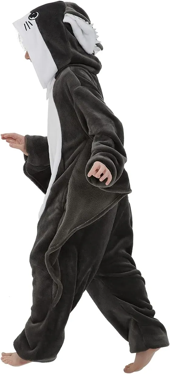 Flying Squirrel Onesie Kids Plush Animal Costume One Piece Pajamas Girls Teen Halloween Cosplay Sleepwear