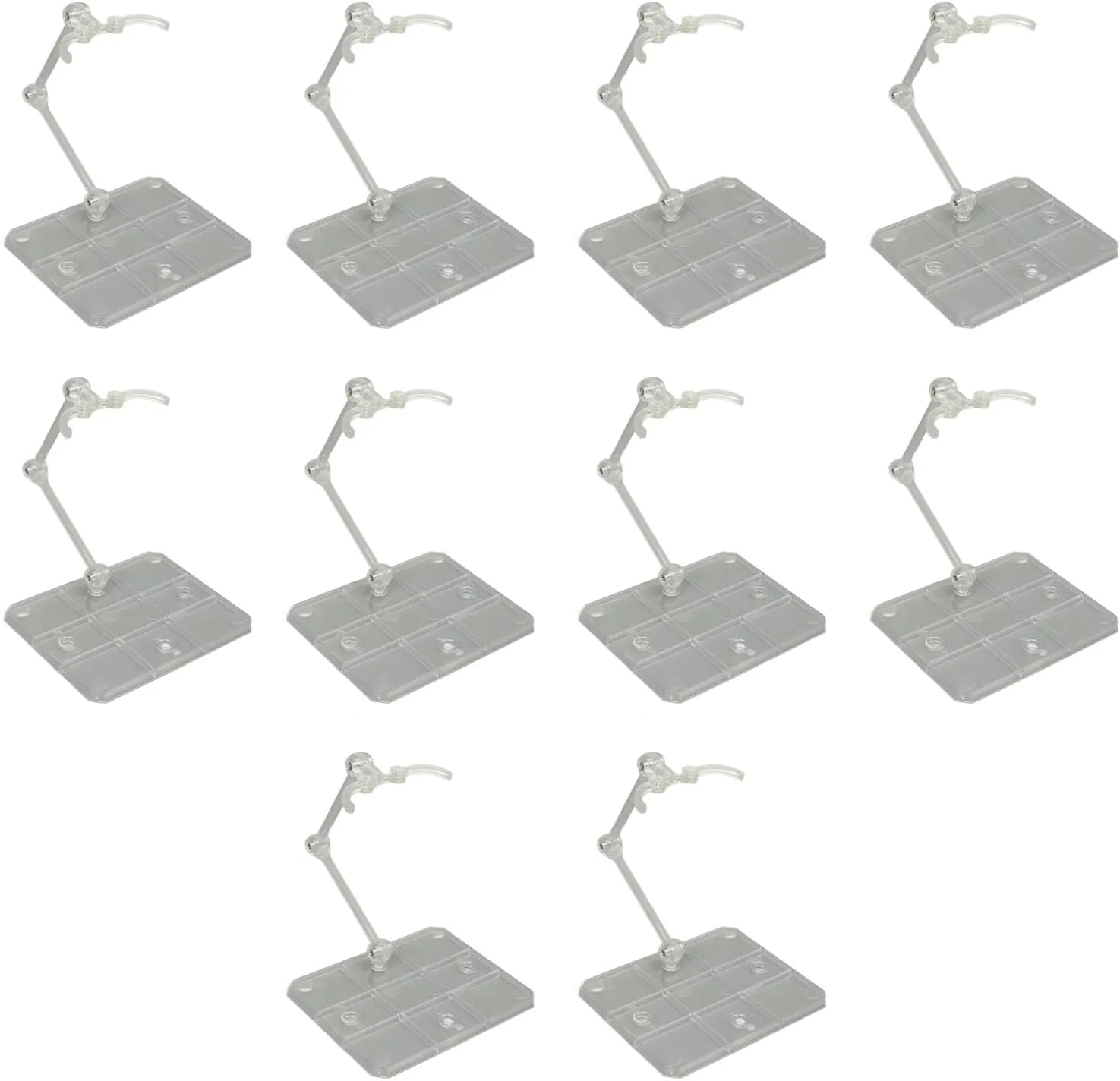 Focket 10 Pieces Action Figure Stand, 6 inch Clear Acrylic Action Figure Display Stand Base, Doll Model Support Stand Compatible with SD, BB, Doll, Model, Anime Figure, Focketv5r046kcn8