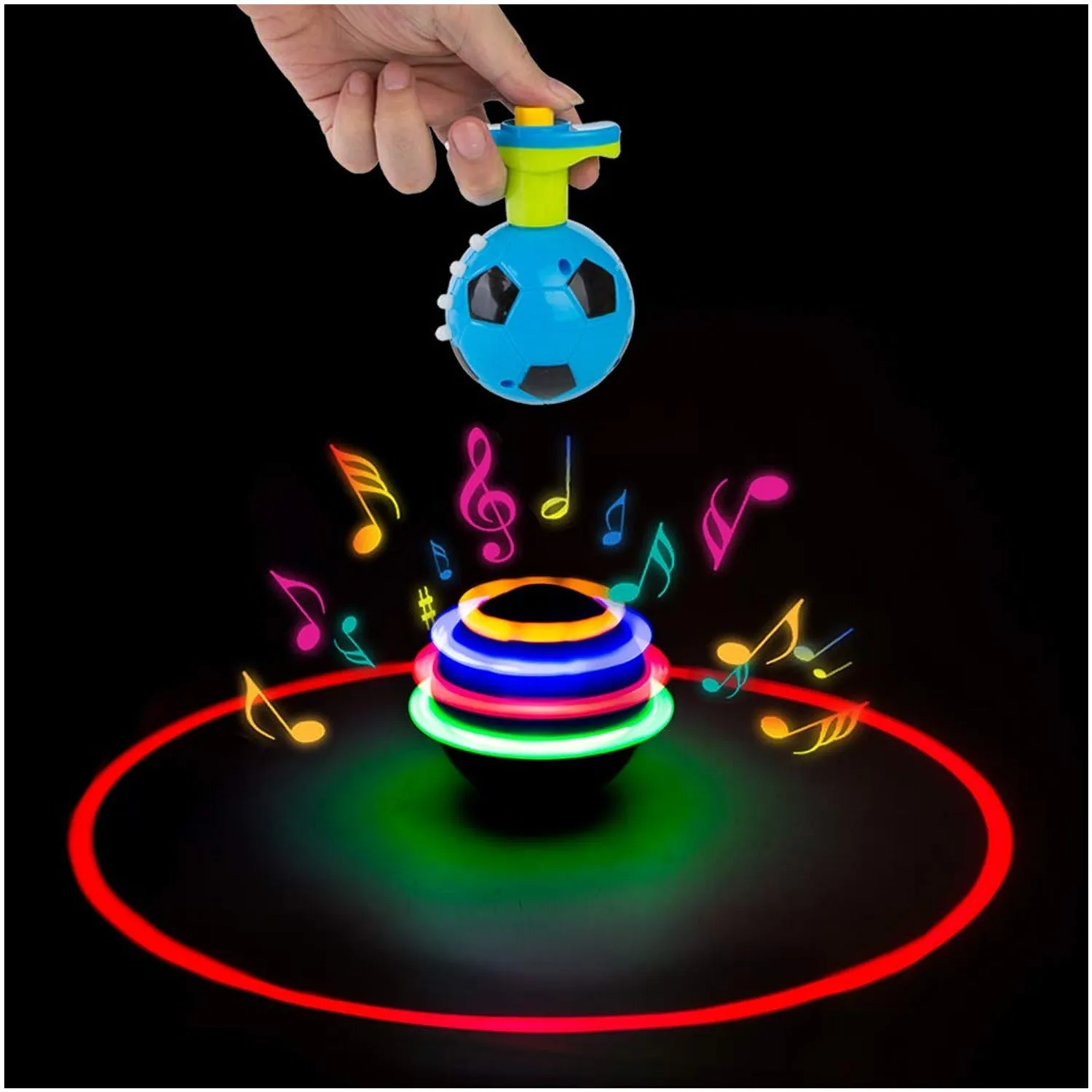 Football Flashing Spinning Top Toy With Light & Music