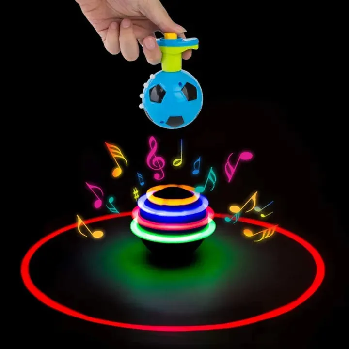 Football Flashing Spinning Top Toy With Light & Music