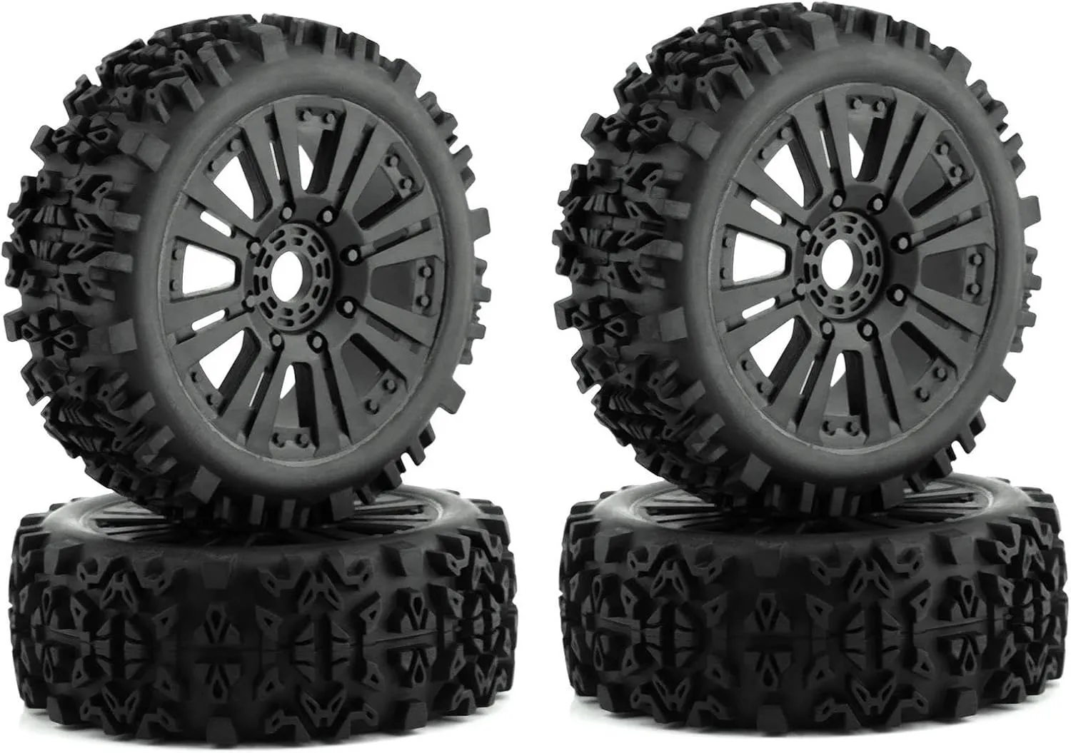 for HSP 1/8 RC for Racing for for Buggy Tire Bar Crust for Small Pin 17mm Nut Medium Soft Long Wear Strengthen Hub High-Grip Tires 4Pcs RC Tires Rc Car Tires