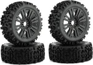 for HSP 1/8 RC for Racing for for Buggy Tire Bar Crust for Small Pin 17mm Nut Medium Soft Long Wear Strengthen Hub High-Grip Tires 4Pcs RC Tires Rc Car Tires