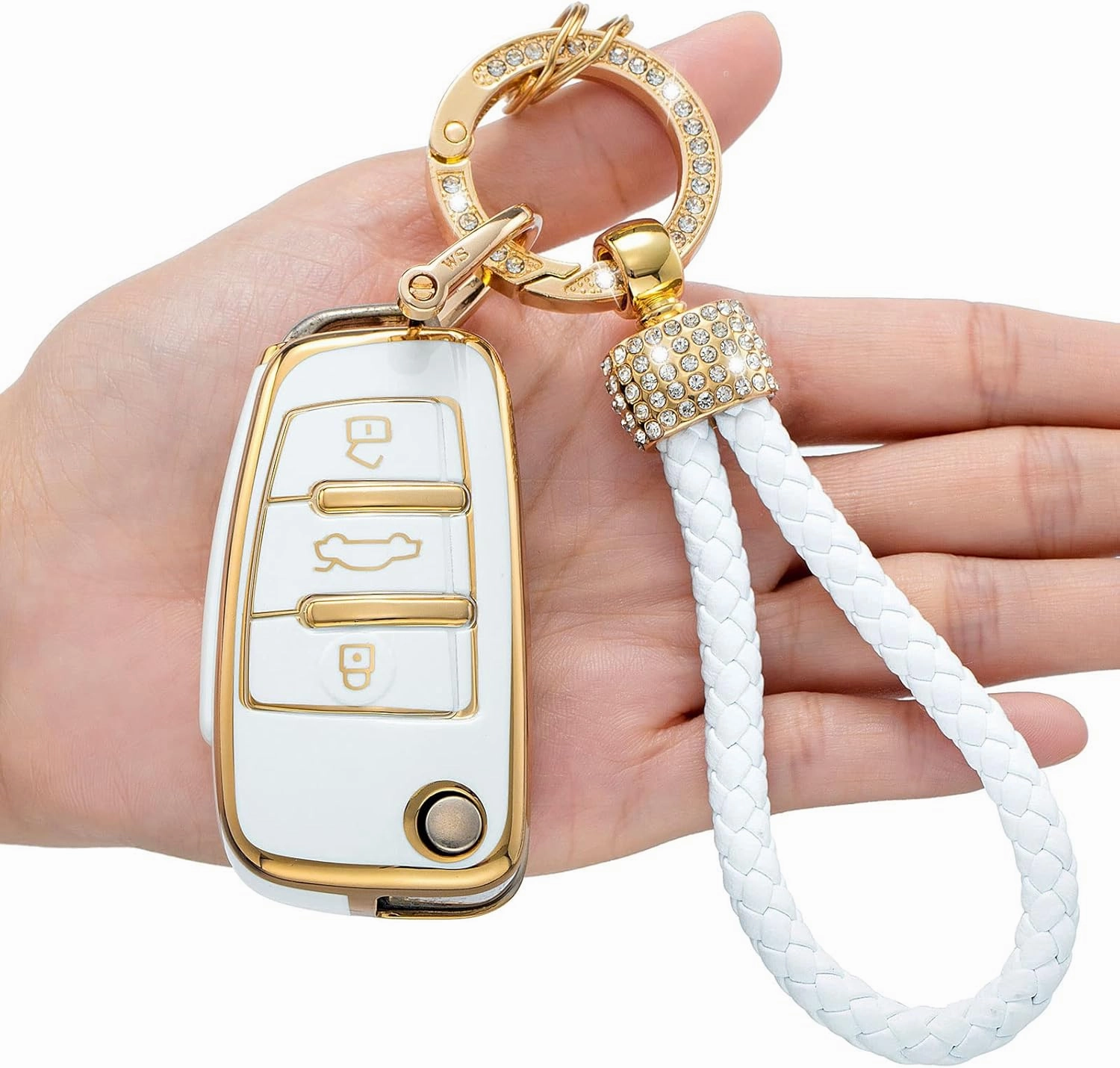 for Audi Key Fob Cover,Compatible with Audi A4 Q7 Q5 TT A3 A6 SQ5 SQ7 R8 S5 Smart Key Premium Soft TPU Anti-dust Full Protection