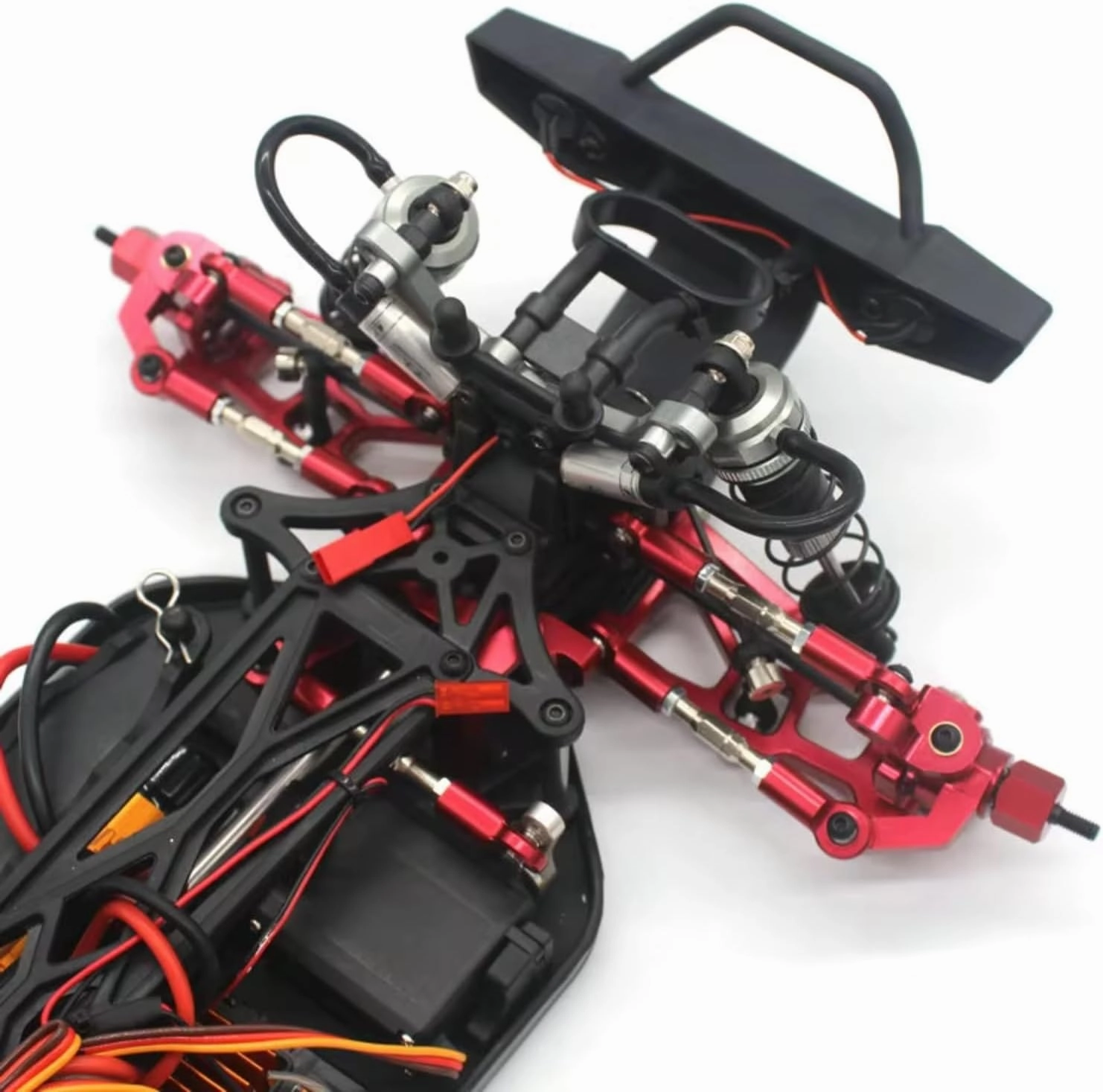 for ZD for Racing DBX-10 10427S 9106S 1/10 Steering Cup 7186 RC Remote Control Car for Desert Off-Road Vehicle Metal Upgrade Accessories RC Car DIY Parts(Red)