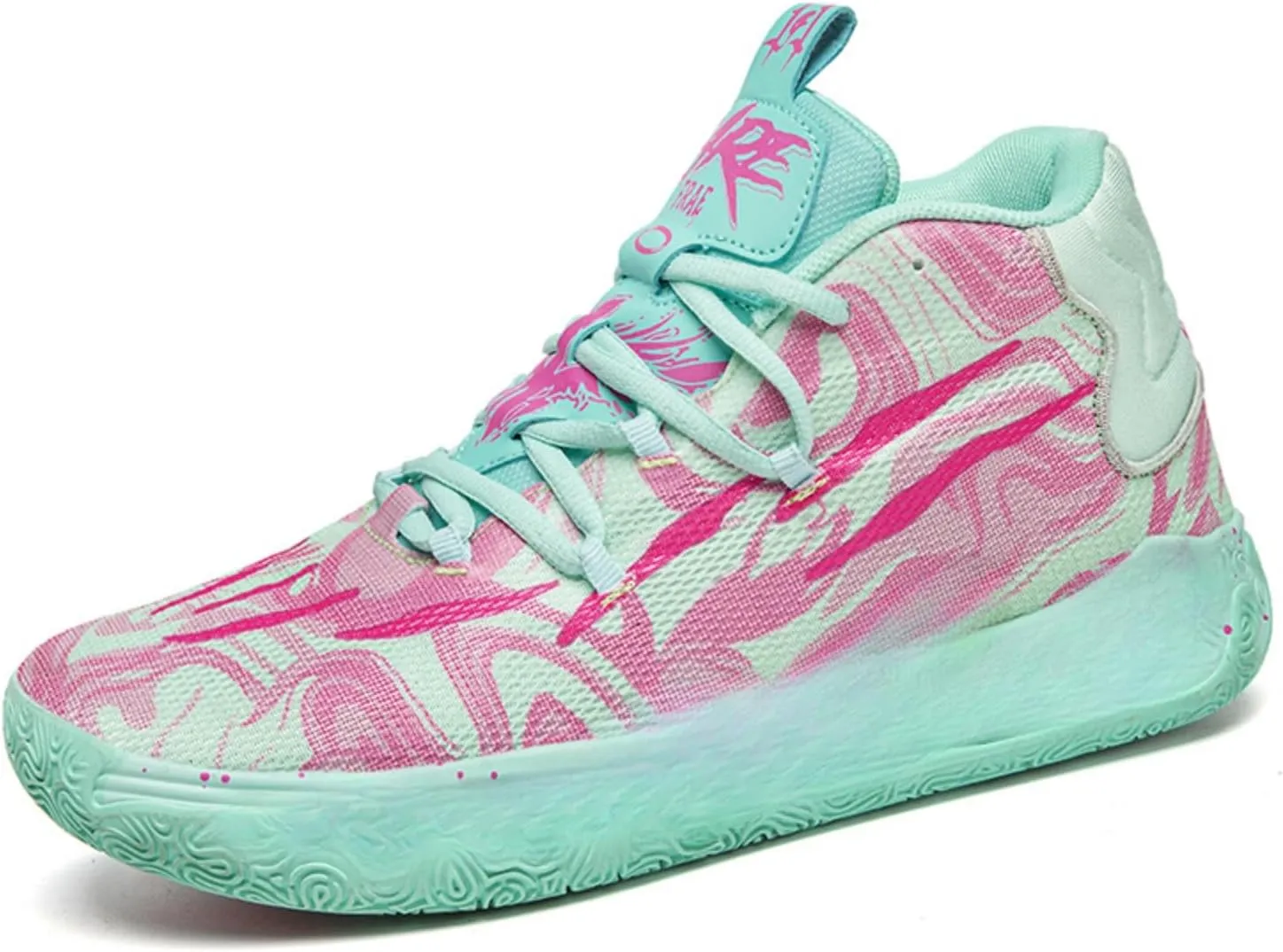 FOTN Womens Multicolour Lace Up Fashion Sneaker High-Top Casual Breathable Sports Athletic Walking Running Basketball Shoes