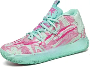FOTN Womens Multicolour Lace Up Fashion Sneaker High-Top Casual Breathable Sports Athletic Walking Running Basketball Shoes