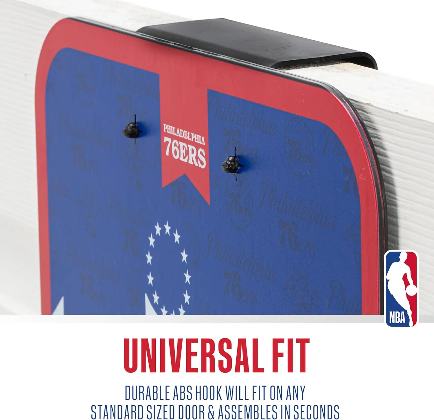 Franklin Sports NBA Team Over The Door Basketball Hoop - Kids Indoor Mini Basketball Hoop with Basketball - NBA Fan Shop Mini Hoop for Bedroom & Office