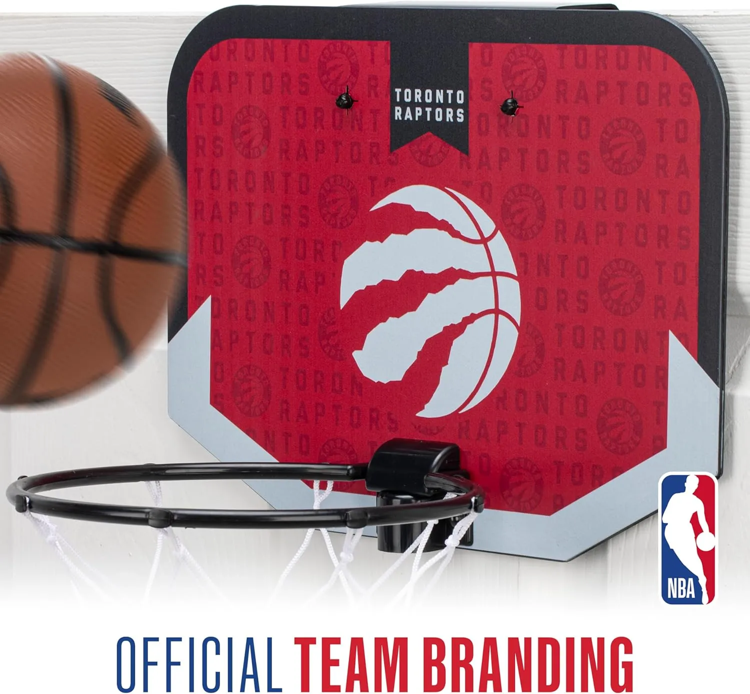 Franklin Sports NBA Team Over The Door Basketball Hoop - Kids Indoor Mini Basketball Hoop with Basketball - NBA Fan Shop Mini Hoop for Bedroom & Office