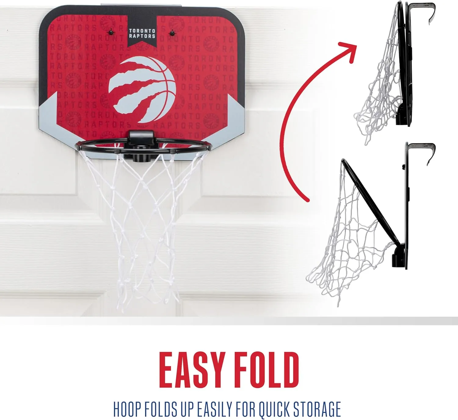 Franklin Sports NBA Team Over The Door Basketball Hoop - Kids Indoor Mini Basketball Hoop with Basketball - NBA Fan Shop Mini Hoop for Bedroom & Office