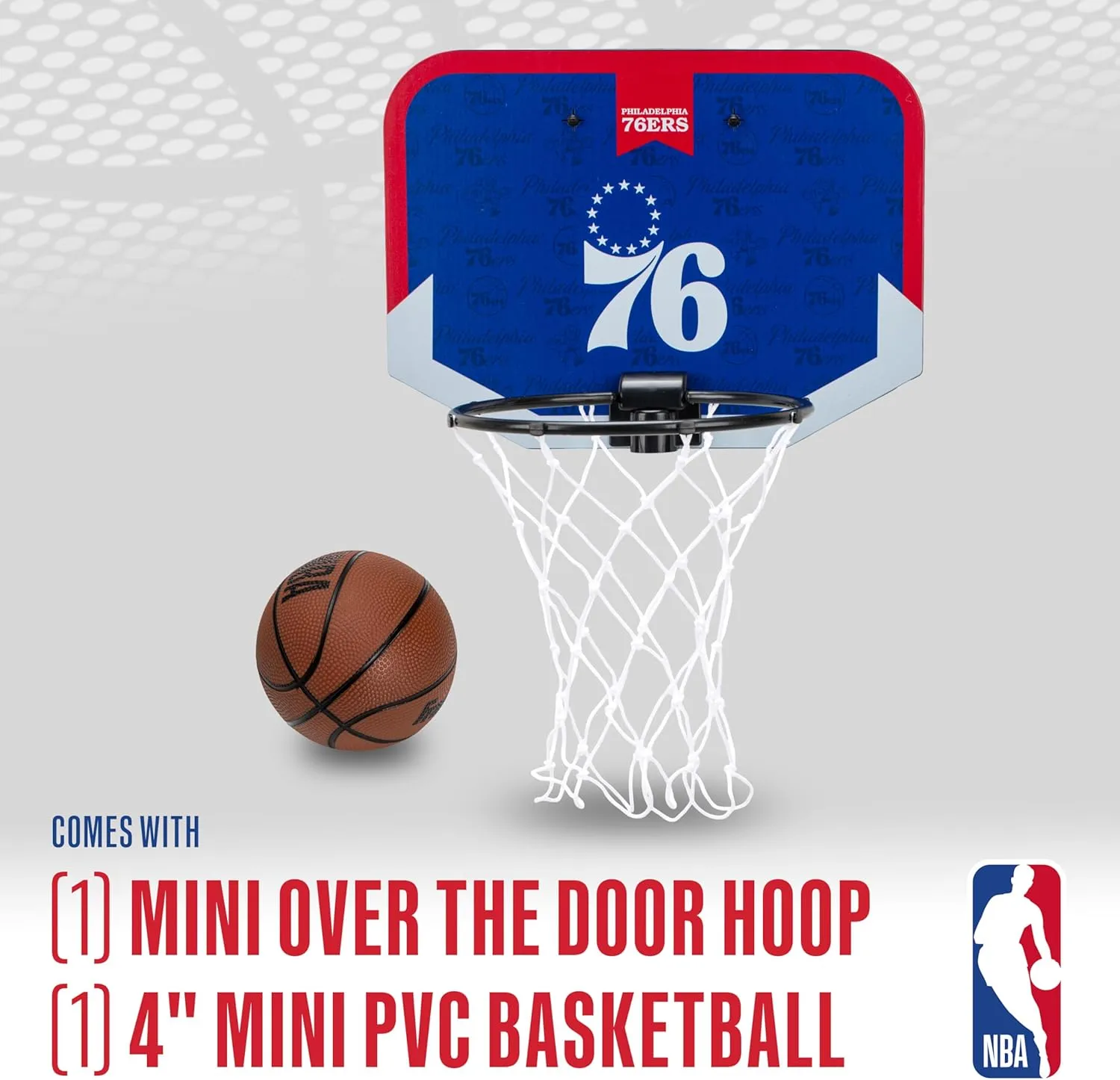 Franklin Sports NBA Team Over The Door Basketball Hoop - Kids Indoor Mini Basketball Hoop with Basketball - NBA Fan Shop Mini Hoop for Bedroom & Office