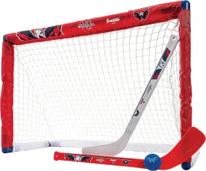 Franklin Sports NHL Mini Hockey Set - Kids Indoor Knee Hockey Goal, Ball,   2 Stick Combo - Youth Team Indoor Toy Set - Official - Ages 3 