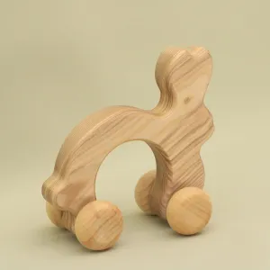 Free Shipping Natural Wheelie Bunny, WA02 : Eco-Friendly Gift with Montessori and Waldorf Educational Influence Lotes Toys Baby Gift