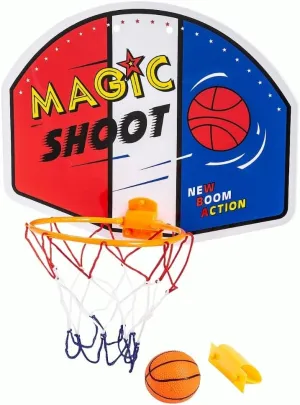 Fun Express Colorful Plastic Magic Shoot Basketball Game - 15.75" x 12.5" (1 Set) - Includes Door Attachment Hardware - Ideal for Indoor Play, Birthday Party, or Summer Activities